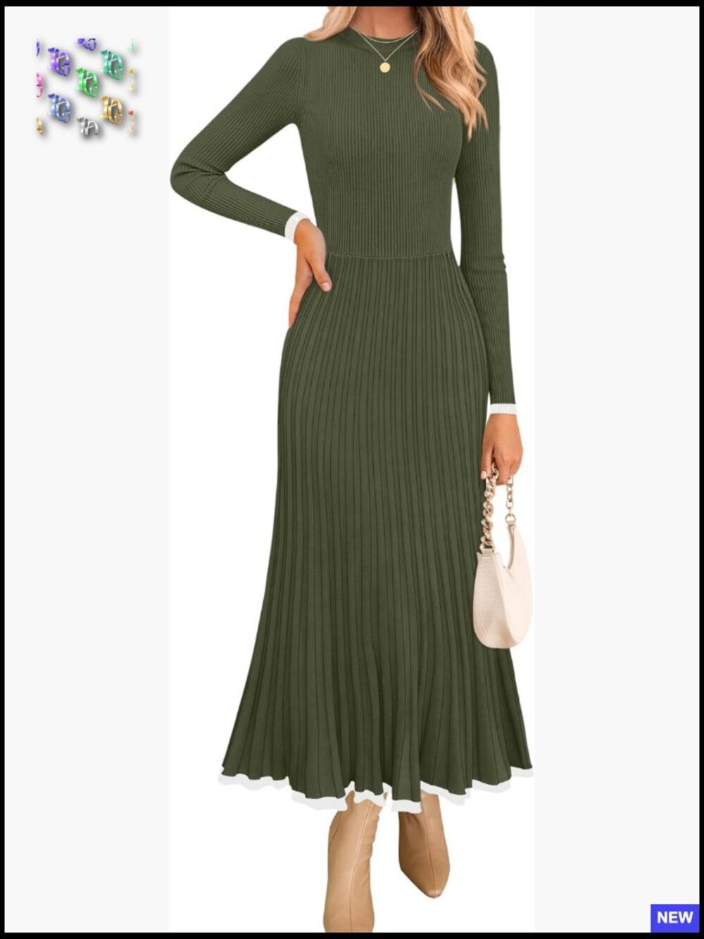 Long Sleeve Ribbed Knit A-Line Maxi Dress Pleated Fall Wedding Guest